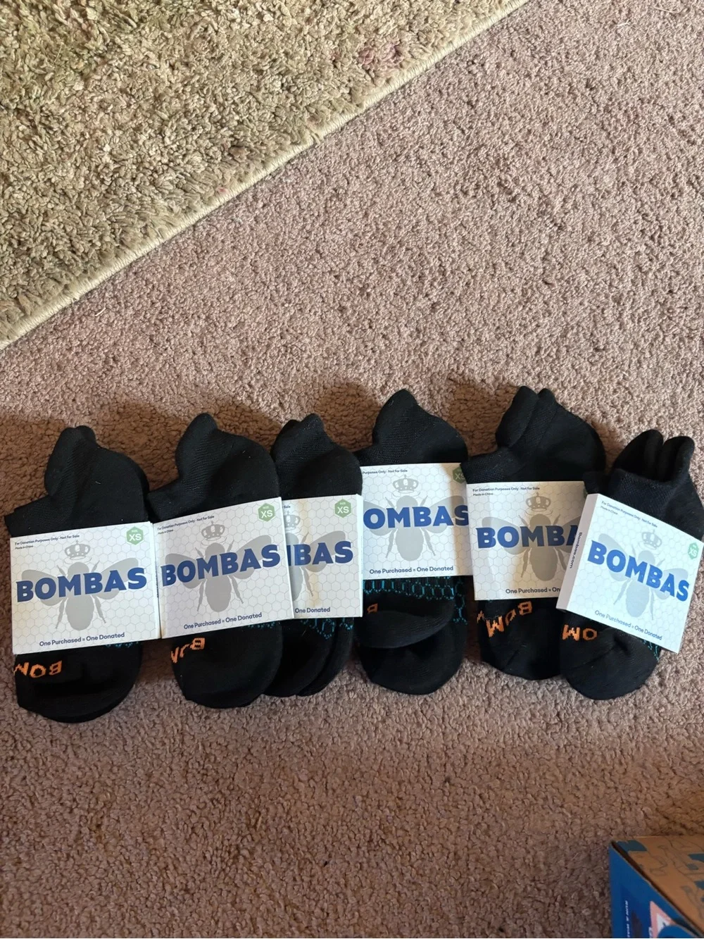 Bombas kids Black Low-Cut Athletic Socks - Pack of 6